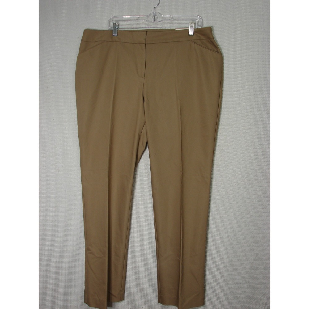 New Chicos Size 3 City Chic Slim Leg Pants Trousers Taupe Beige US 16 Career